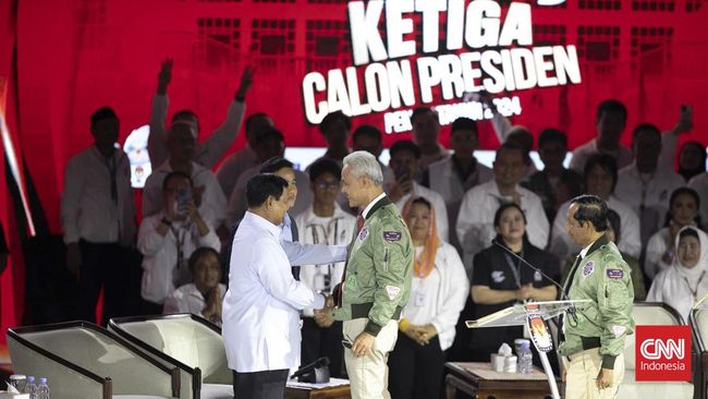 Prabowo Subianto mengaku banyak sependapat dengan Ganjar Pranowo dalam debat calon presiden yang digelar Minggu (7/1).